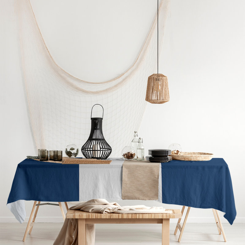 Nappe basket New Orleans, Bleu marine / blanc / bleu marine