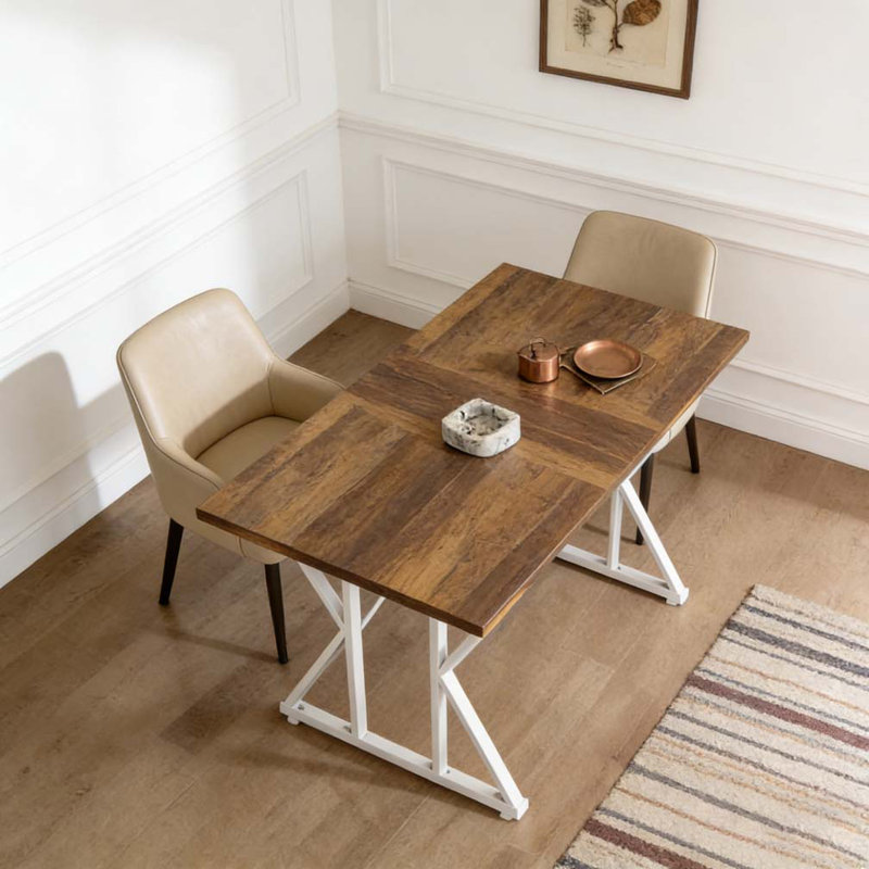 Table de salle à manger extensible de style moderne, Brun délavé