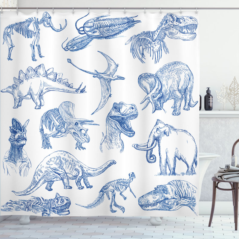 Shower Curtain with Hooks Included, Persian Blue, 75" H x 69" W