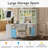 L-Shaped Desk With Drawers, Cabinets & 11 Shelves, Power Outlet For Home Office & Study-1342830867
