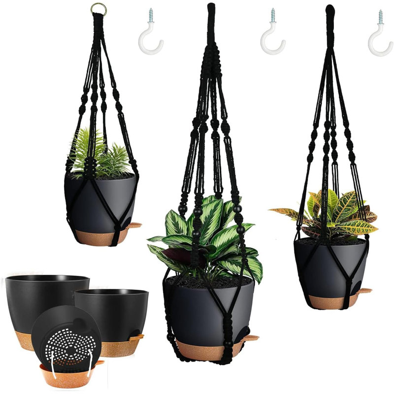 3-pack Self-watering Hanging Planters