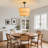 18 in 5-Light Boho Farmhouse Height Adjustable Pendant Light with Double-layer Natural Woven Linen Shade-1612128128