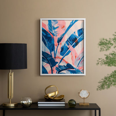 «Pink Jungle», reproduction encadrée - bois massif