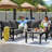 Outdoor L-shape Patio Conversation Metal 5 - Person Seat Group With Thick Cushion-875277739