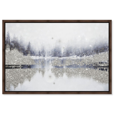 Forest Silver Sparkle Canvas Glam Winter Wall Art by Art Remedy