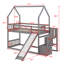 Lit superposé avec glissière convertible House, escalier de rangement pouvant être placé à gauche ou à droite-249447755