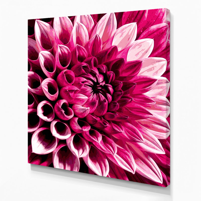 «Watercolor Botanical 8», art mural sur toile rose
