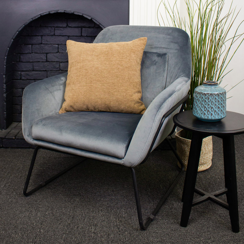 Housse et insert de coussin carré Mccoy, Brun, Polyester/ Bourre en polyester