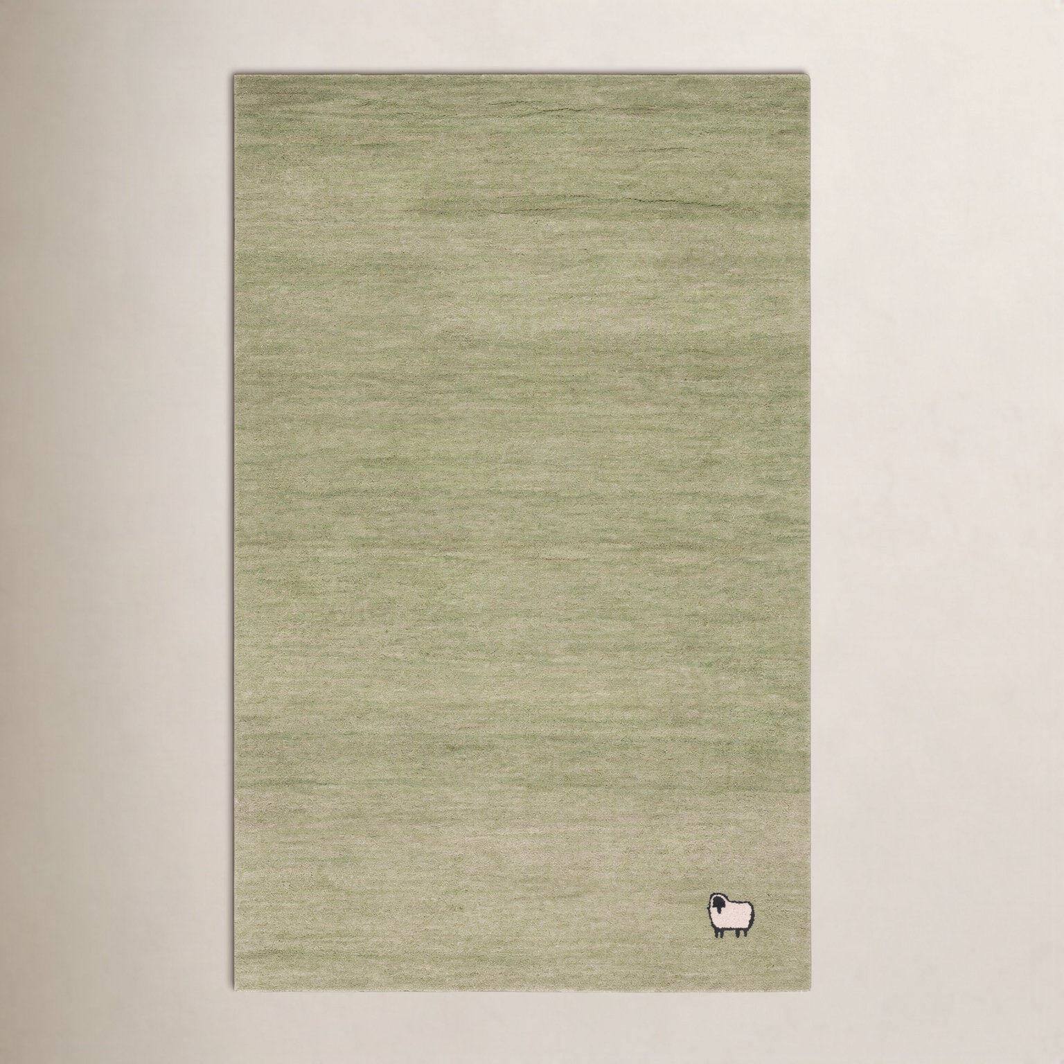 Racheal Light Green Hand-Tufted Wool Rug, Rectangle 6' x 9'