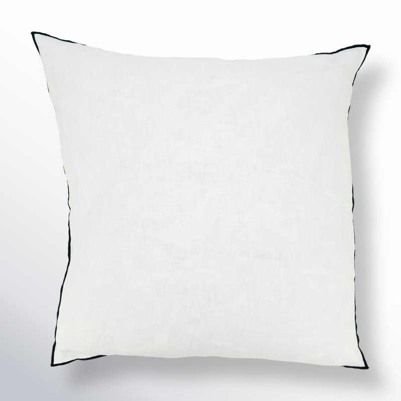 Housse de coussin en lin Riggs, Noir