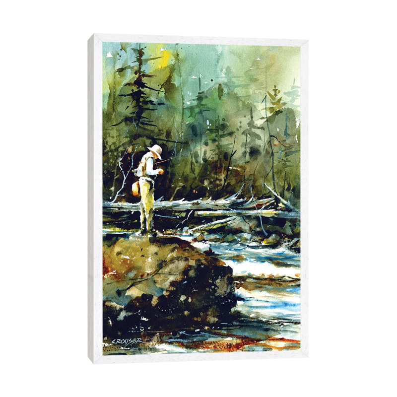On The Rock by Dean Crouser - Painting on Canvas, White Framed, 66.04 cm H x 45.72 cm W