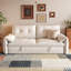 Canapé-lit modulaire en chenille blanc crème avec rangement-532480107