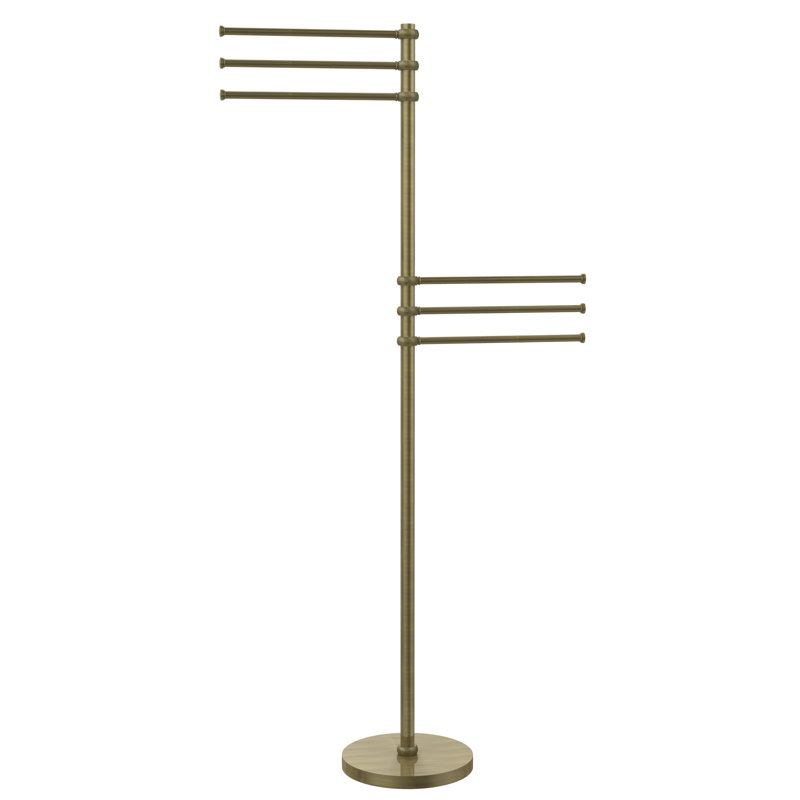 Porte-serviettes sur pied 25,5 po, Laiton antique