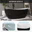 Baignoire autoportante Fslefay 60'' en acrylique noir, avec trop-plein et bonde clic-clac.