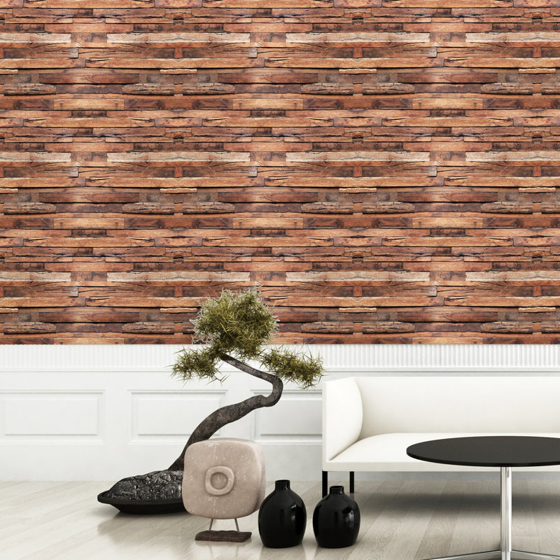 Décalcomanie murale bandes de bois