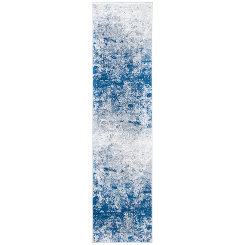 Port Morris Navy Area Rug, Runner 2' x 6'