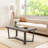  Coffee Table Solid Rubber Wood Center Table w/ Cross-Shaped Base Accent Table