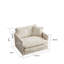 Fauteuil moderne avec chenille beige - tissu haut, bois, assise en bois massif, revêtement, pour diverses pièces