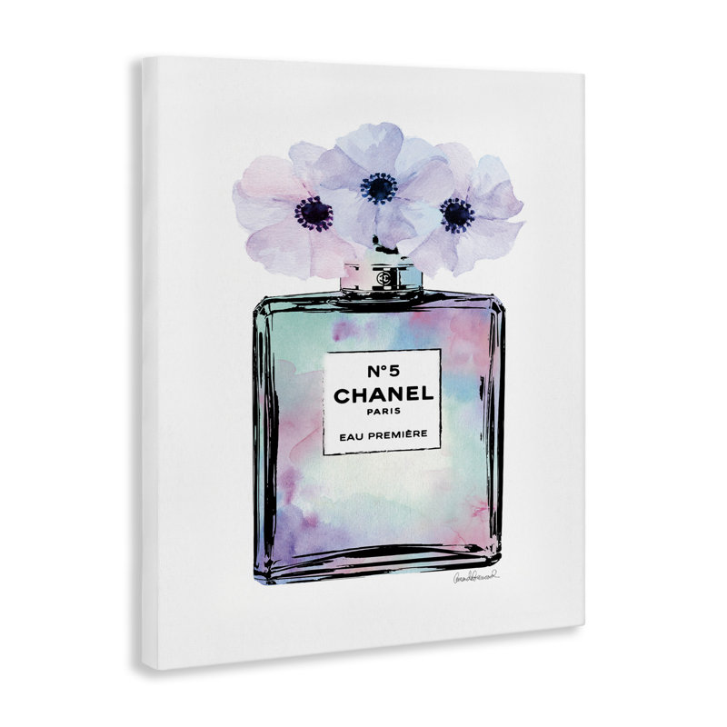 «Purple Flower Perfume Glam Fashion Design» par Amanda Greenwood - impression d'art graphique, H 20 po x l 16 po