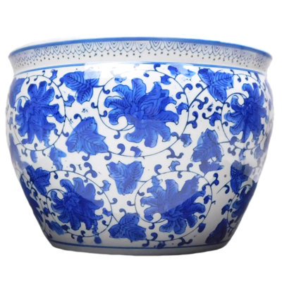 Jardinière en porcelaine bleue et blanche pour l'intérieur ou l'extérieur