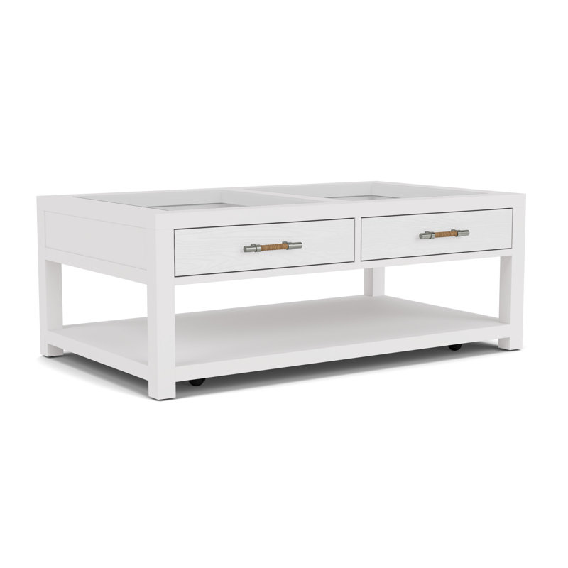 Silvia White Rectangular Coffee Table, White