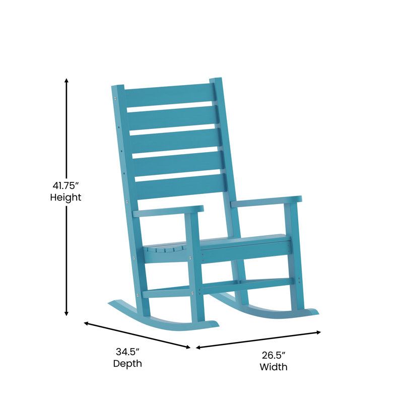 Chaise berçante en plastique Collis, Bleu