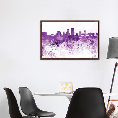 Jacksonville Skyline In Lilac by Paul Rommer - Gallery-Wrapped Canvas Giclée on Canvas