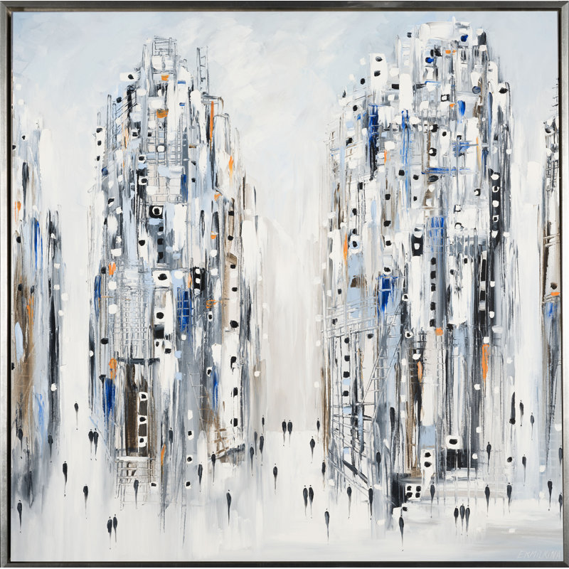 Broadway Print by Ekaterina Ermilkina, Silver Floater Framed, 46" H x 46" W