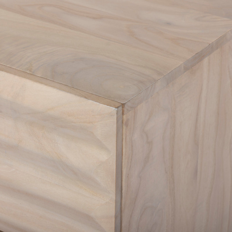 Tussac Nightstand-Matte Brown Neem, Natural White Neem