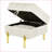 Ottoman with Storage, Anti-Scratch Leather Pet-Friendly Entryway Bench, Beige | Golden Metal Legs-123499636