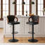 Ensemble de 2 tabourets de comptoir pivotants à hauteur réglable Ferriera, chaises de bar rembourrées en similicuir avec base en métal, repose-pieds, îlot de cuisine Mid-Century pour îlot de cuisine, bar personnel, pub, café ou bureau, noir-1301150087