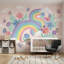 Papier peint pastel arc-en-ciel floral avec papillons amovibles-872457046-872457039