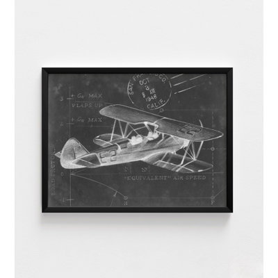 Flight Schematic I By Ethan Harper, Framed Pilot Gift Print, Sketch Wall Art, Chalkboard Wall Art, Airplane Lover Gift, Framed Wall Art