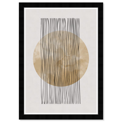 «Abstract The Sun and The Shade», impression sur papier doré moderne Mid-Century