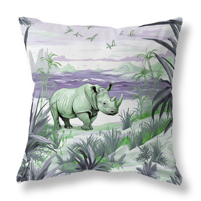 Coastal Rhino Reversible Throw Pillow