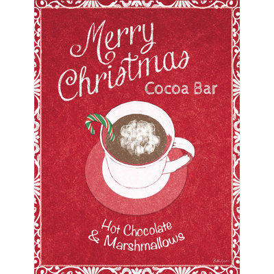 «Chalkboard Christmas IV Brown Cocoa» par Beth Grove, reproduction sur toile tendue