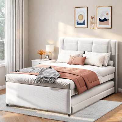 Upholstery Platform Bed With Multifunctional Trundle