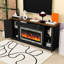Meuble télé avec foyer électrique, chauffe-flammes multicolore, tablettes réglables et tiroir-55953864-55953866
