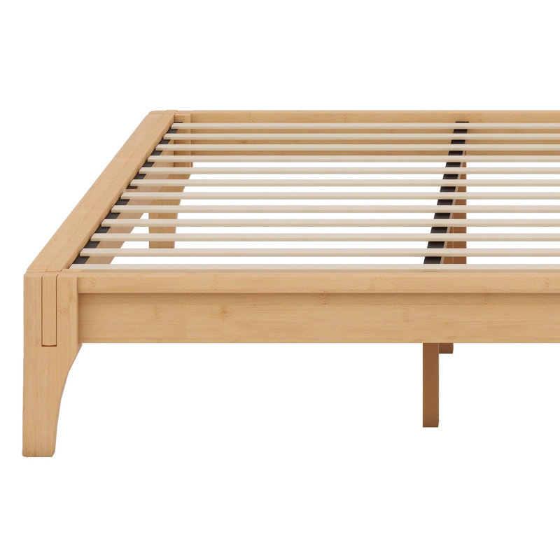 Bamboo Wood Platform Bed Frame, Natural