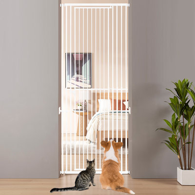 119-221 cm Extra Tall No-Drill Pressure-Fit Cat Gate, Fits 69.9-94 cm Wide Openings