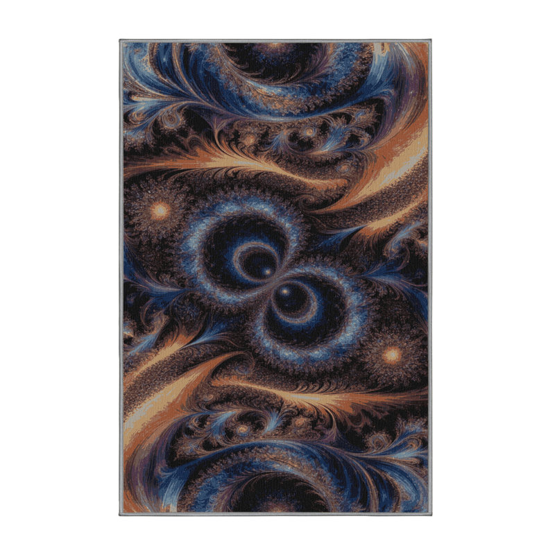 Machine Washable Space Purple Area Rug, Rectangle 8' x 12'