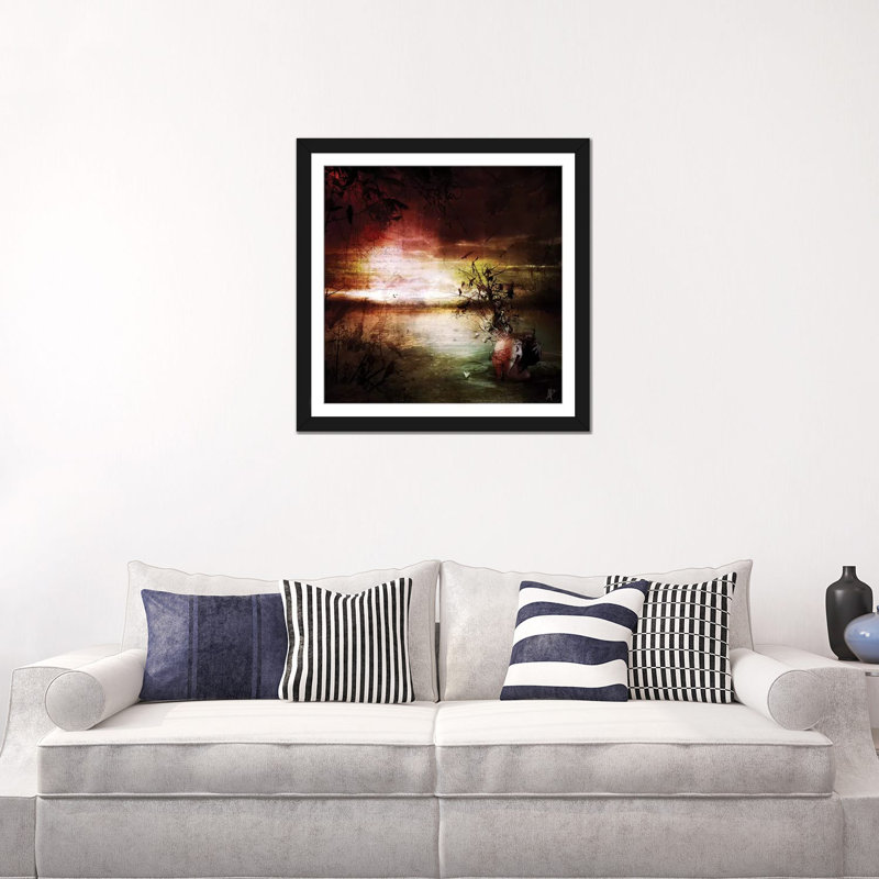« seul », reproduction d’impression sur toile, H 16 po x l 16 po x P 1 po, Papier d'art encadré noir, Blanc