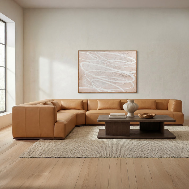 Julian L-Shaped Sectional Tan, Tan