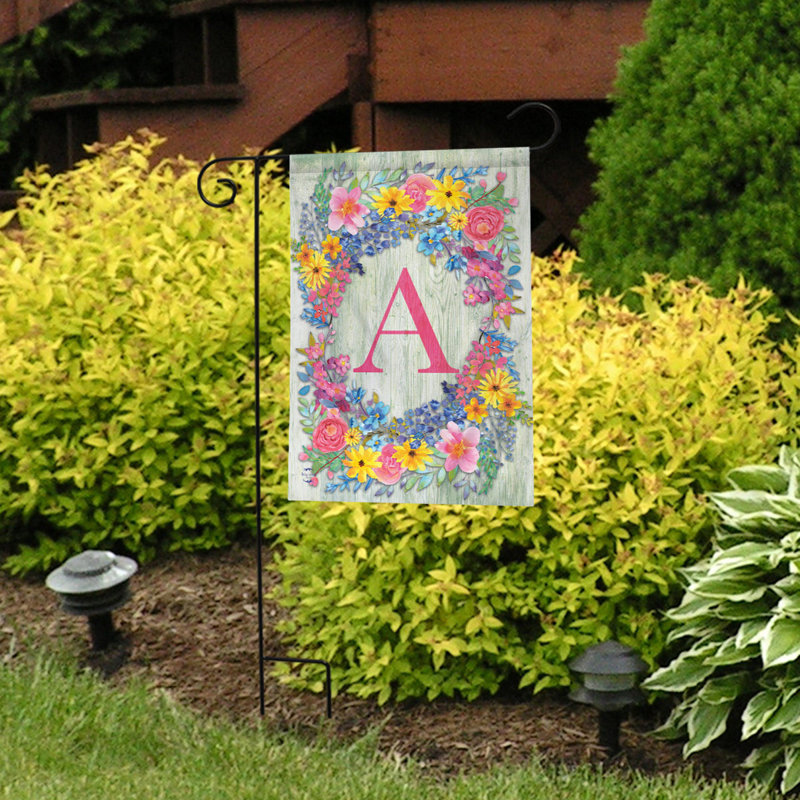 Spring Monogram Letter A Garden Flag