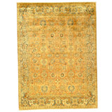 High-Quality Hand-Knotted Rust And Blue Area Rug