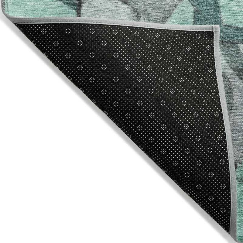 Machine Washable Indoor/Outdoor Xhevrie Teal Rug, Runner 2'3" x 7'6"