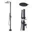 Système de douche extérieur autoportant 83,5 po en acier inoxydable avec douche à main-87980981