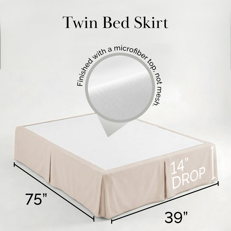 Southshore Fine Linens Vilano Pleated Bed Skirt, Double-Brushed Microfiber 15-Inch Drop Bed Skirt with Pleated Design, Machine Washable, Twin, Sky Blue