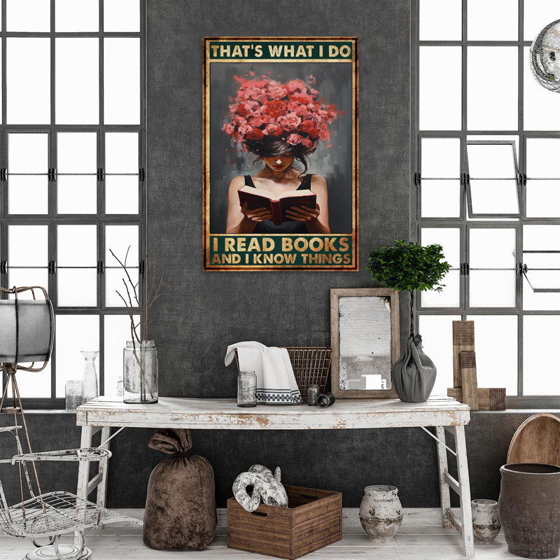 «Woman I Read», impression rectangulaire sur bois, H 36 po x l 24 po x P 1,25 po