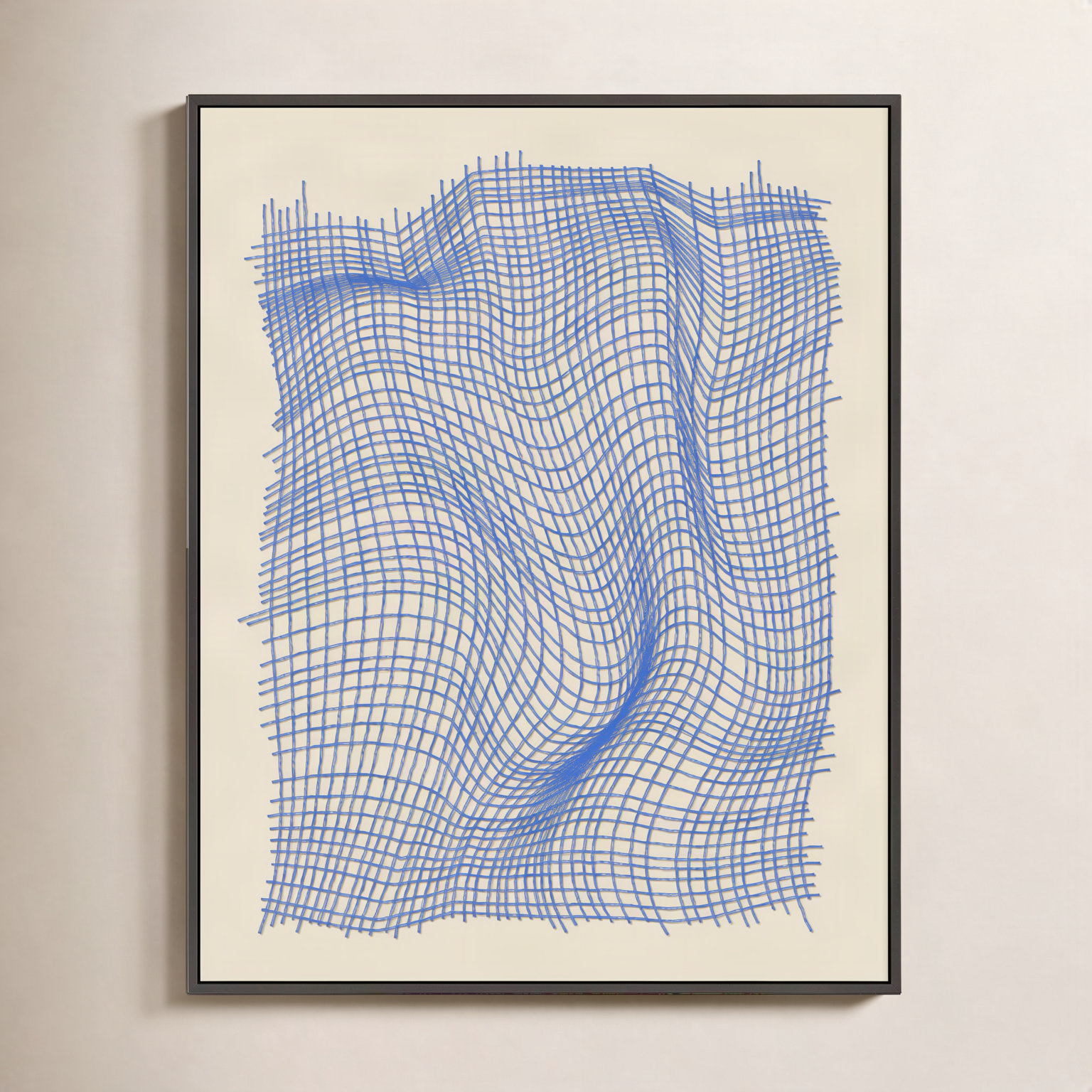 Netting 2 Print by Jacques Pilon, Black Single Structure Framed Canvas, 38" H x 30" W x 1.25" D